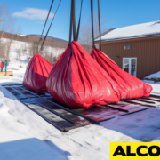 snow tarps for removal with crane