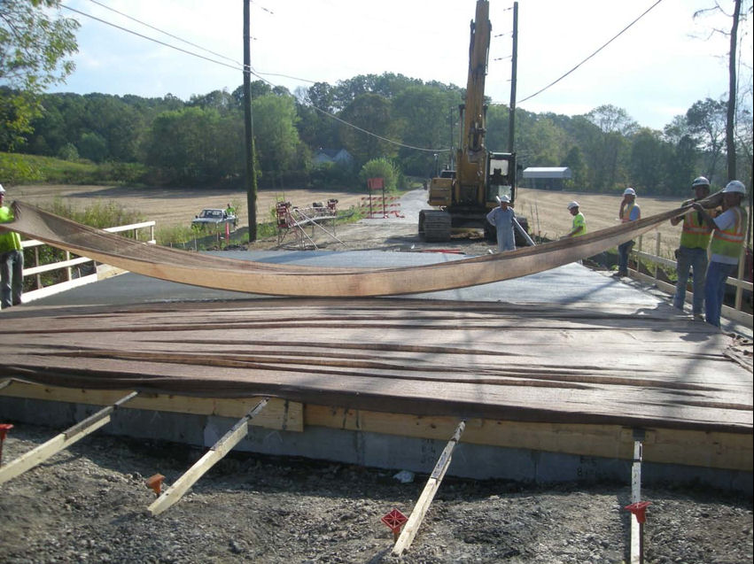 concrete-curing-blankets, Concrete blankets for proper curing in the summertime heat.