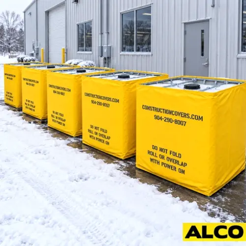Heavy duty electric heater blanket wrapped around an industrial tote to maintain fluid temperature during storage or transport.